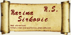Marina Sirković vizit kartica